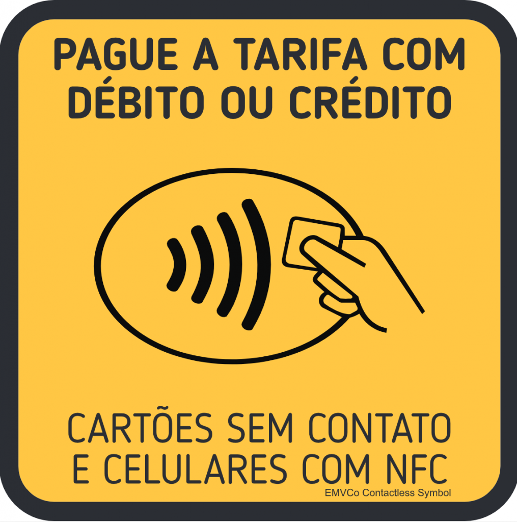 Adesivo Porta - contactless em ônibus