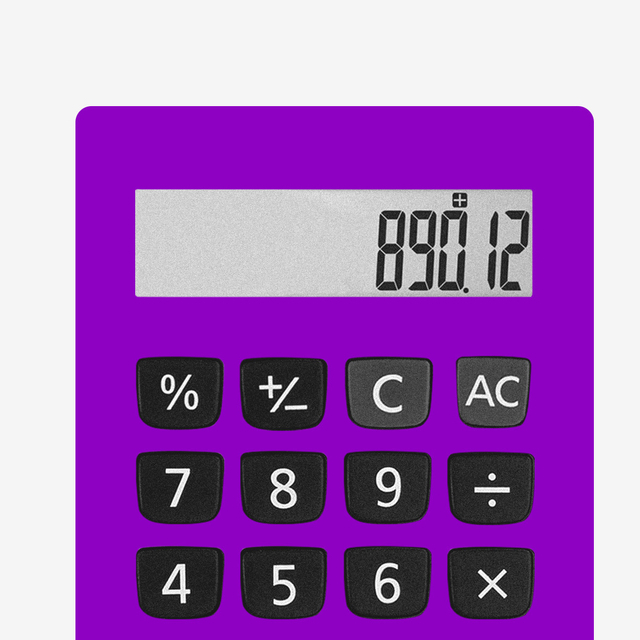 O que é CET: Calculadora roxa com números na tela