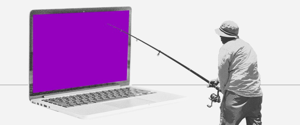 Videoconferência: imagem de um laptop cinza com a tela toda roxa