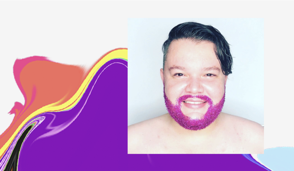 Dia do Orgulho LGBTQIA+: foto de Patricio com a barba rosa