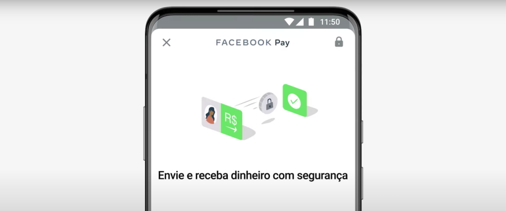 Facebook Pay: imagem mostra tela de um celular aberto no Facebook Pay