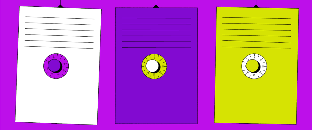 Pix segurança medidas Banco Central: três cofres (branco, roxo escuro e amarelo) pendurados em um fundo roxo