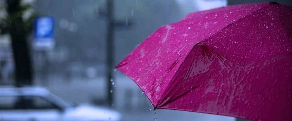 auxílio emergencial: imagem de um guarda-chuva roxo em um dia de chuva representando o auxílio. Foto: @ewitsoe/ Unsplash