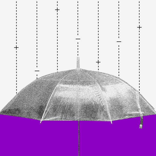 Ilustração com fundo branco mostra um guarda chuva.